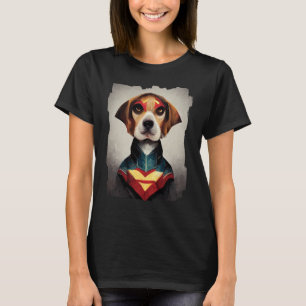 Superhero Dog Portrait Beagle T-Shirt