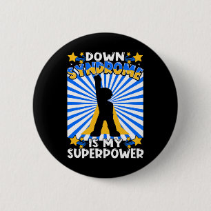 Superhero Down Syndrome Awareness Chromosome Super 6 Cm Round Badge