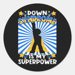 Superhero Down Syndrome Awareness Chromosome Super Classic Round Sticker