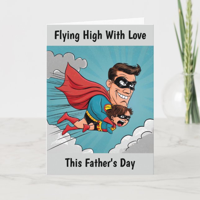 Superhero Father Personalised Father's Day Card (Front)