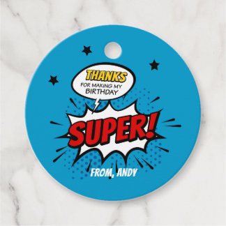 Superhero Favour Tag, Superhero Thank You Tags