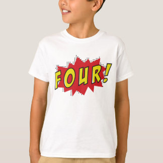 Superhero four years old party birthday boys T-Shirt