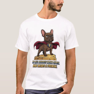 Superhero French Bulldog Cute Frenchie Hero Design T-Shirt