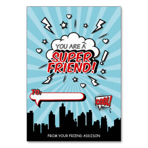 Superhero Friend Comic Classroom Valentine Card