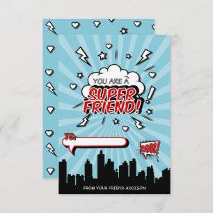 Superhero Friend Comic Classroom Valentine Card
