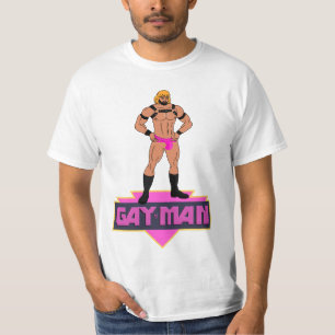 Superhero GAY-MAN in pink jock straps T-Shirt