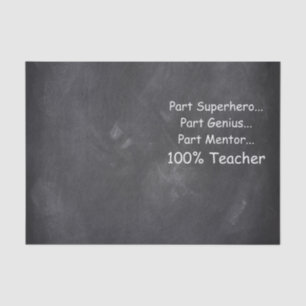 Superhero Genius Mentor Teacher Chalkboard Design Tissue Paper