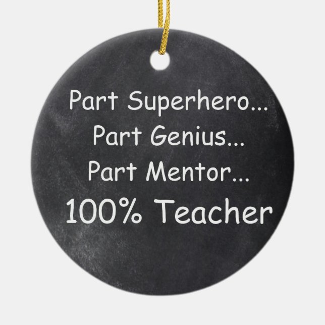Superhero Genius Mentor Teacher Gift Idea Ceramic Ornament (Front)