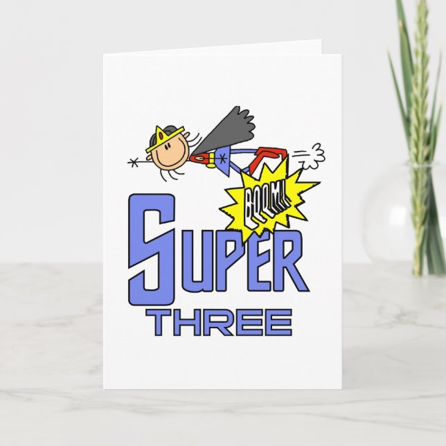 Superhero Girl 3rd Birthday Tshirts and Gifts Card (Front)