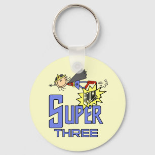 Superhero Girl 3rd Birthday Tshirts and Gifts Key Ring