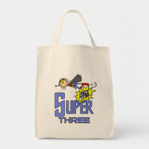Superhero Girl 3rd Birthday Tshirts and Gifts Tote Bag