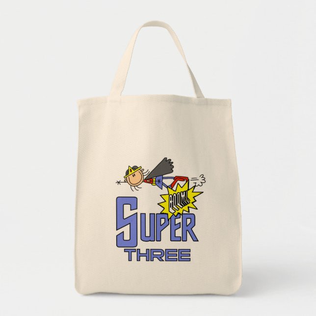 Superhero Girl 3rd Birthday Tshirts and Gifts Tote Bag (Front)