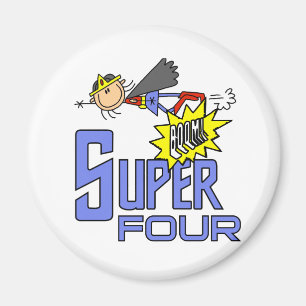 Superhero Girl 4th Birthday Tshirts and Gifts Magnet
