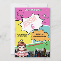 Superhero Girl Birthday Party Invitation