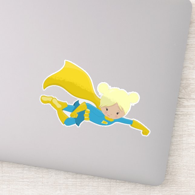 Superhero Girl, Blonde Hair, Hero, Yellow Cape (Detail)