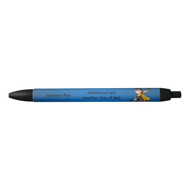 Superhero girl cartoon black ink pen (Front)