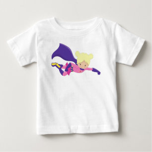 Superhero Girl, Hero, Blonde Hair, Purple Cape Baby T-Shirt