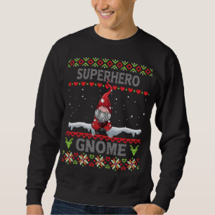 Superhero Gnome Matching family Christmas ugly PJs Sweatshirt