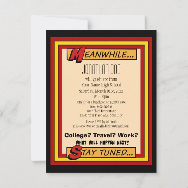 Superhero Graduate Invitation (Front)