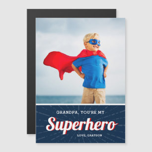 Superhero Grandpa Father's Day Photo Card Magnet