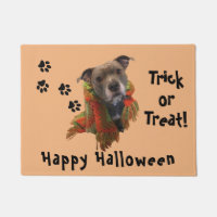 Superhero Halloween Pitbull Door Mat