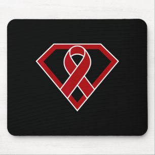 Superhero hero multiple myeloma cancer ribbon mouse pad