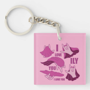 Superhero ILY - ASL Design Key Ring