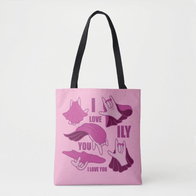 Superhero ILY - ASL Design Tote Bag (Front)