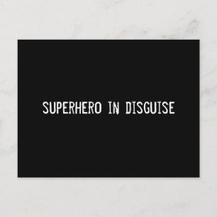superhero in disguise postcard