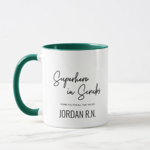 Superhero in Scrubs Thank you Nurse Personalised Mug