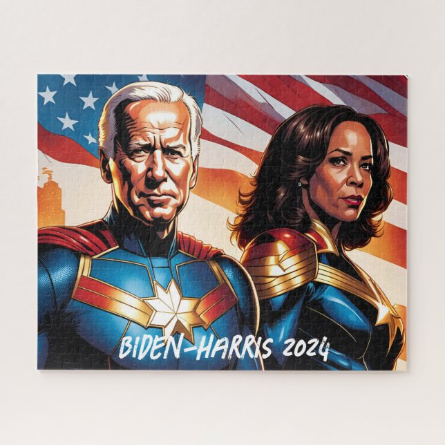 Superhero Joe Biden and Kamala Harris  Jigsaw Puzzle (Horizontal)