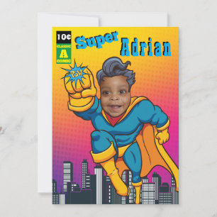 Superhero Justice Birthday Invitation
