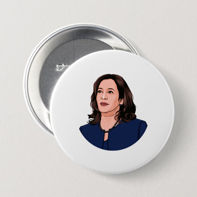 SUPERHERO KAMALA HARRIS 7.5 CM ROUND BADGE (Front & Back)
