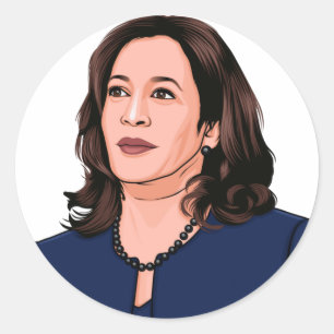 SUPERHERO KAMALA HARRIS CLASSIC ROUND STICKER