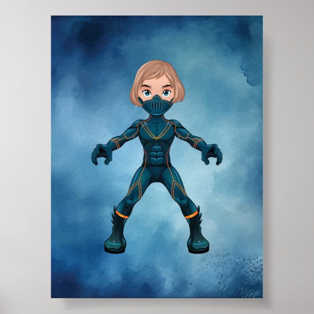 Superhero Kid Digital Printable Poster (Front)