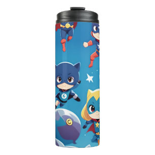 Superhero kids flying high thermal tumbler