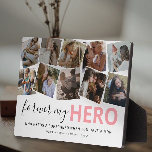 Superhero Mum Keepsake Photo Collage Plaque (Creator Uploaded)