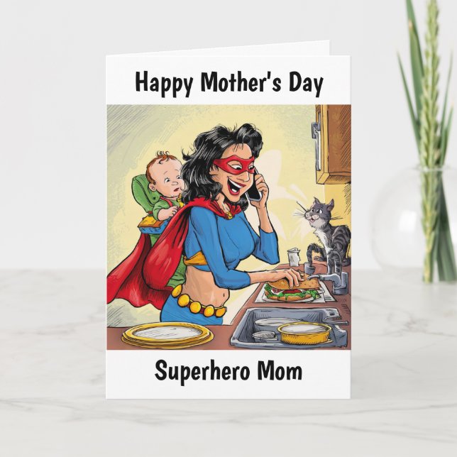 Superhero Mum Personalised Mother's Day Card (Front)