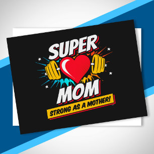 Superhero Mum - Strong As A Mother - Super Mum Postcard