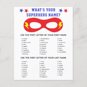Superhero Name Generator Game