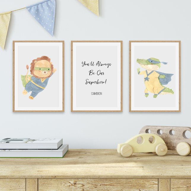 Superhero Nursery Art, Kids Custom Text Name (Creator Uploaded)