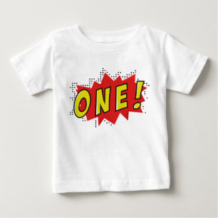 Superhero one year old party birthday boys clothin baby T-Shirt