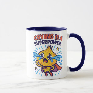 Superhero Onion Mug Funny Crying Power Coffee