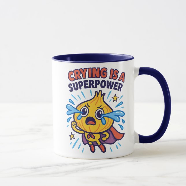 Superhero Onion Mug | Funny Crying Power Coffee  (Right)