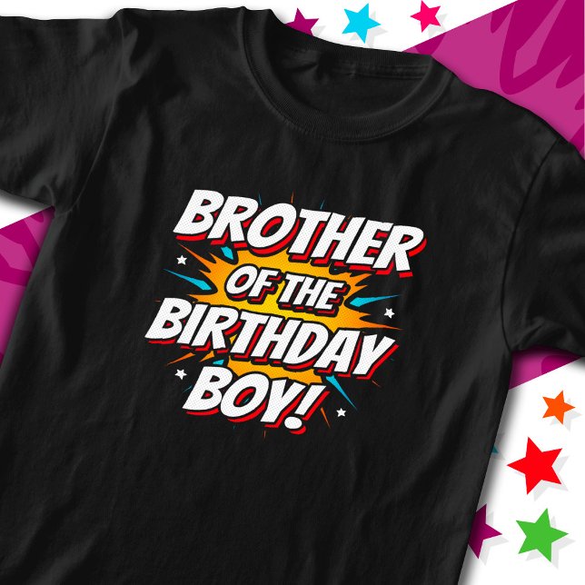 Superhero Party Comics Brother of Birthday Boy T-Shirt (Creator Uploaded)