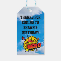 Superhero Party Favour Tag
