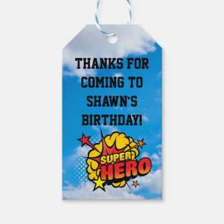 Superhero Party Favour Tag