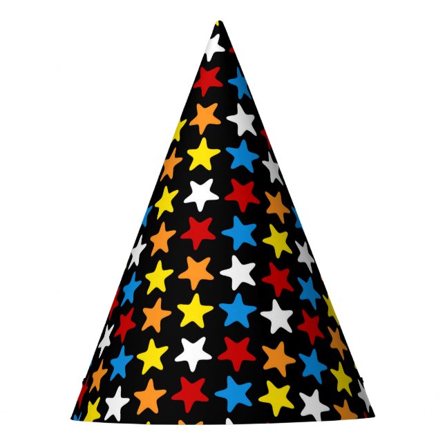 Superhero Party Hat - Multi Colour Star (Front)