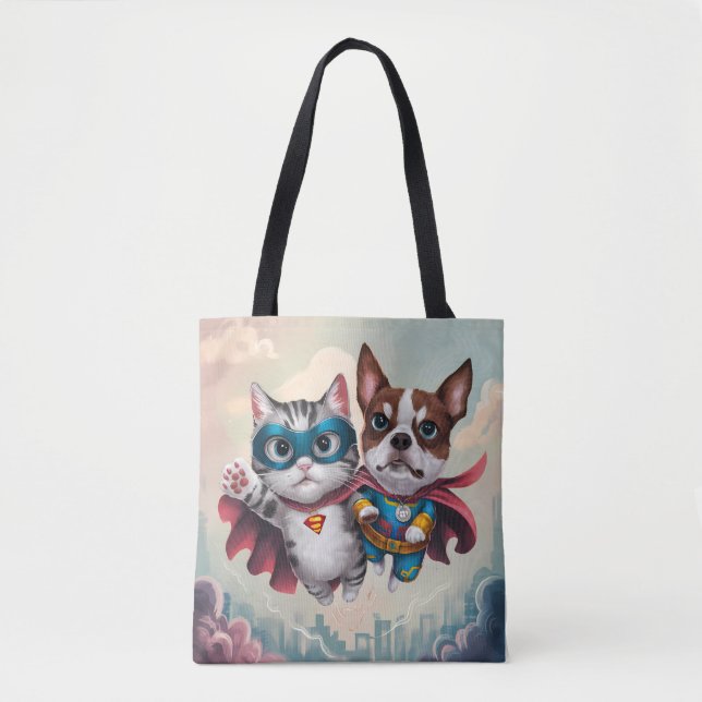 Superhero Pets Tote Bag (Front)