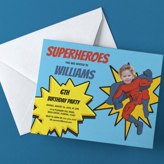 Superhero Photo Template Childrens Birthday Party (Creator Uploaded)